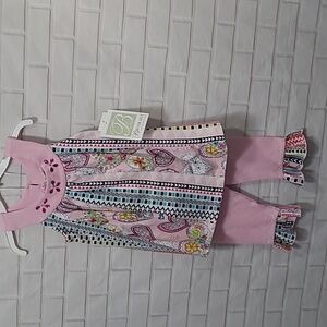 NWT GIRLS BONNIE JEAN PALE PINK CAPRI SET
